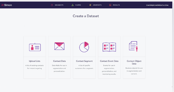 screenshot of Simon Data